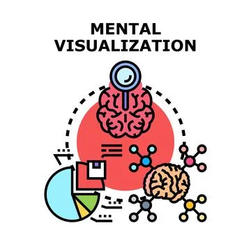 Mental visualization process conceptualizing business data analytics Stock Illustration