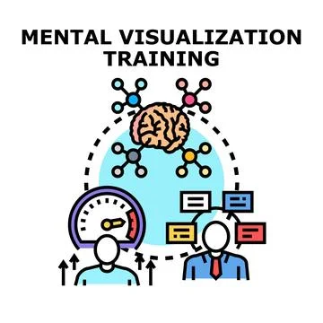 Mental visualization training enhancing cognitive processes for development Stock Illustration