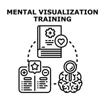 Mental visualization training process for strategic thinking Ilustración de archivo
