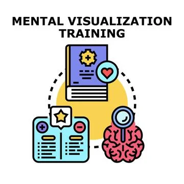 Mental visualization training process for strategic thinking Stock Illustration