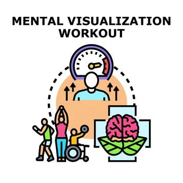 Mental visualization workout improving brain health and fitness 스톡 일러스트