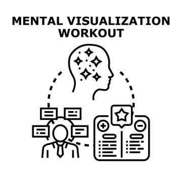 Mental visualization workout improving decision making process Stock Illustration