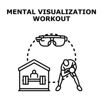 Mental visualization workout training using immersive technology Stock Illustration