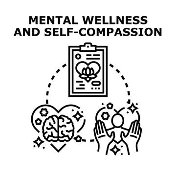 Mental wellness and self compassion concept representing holistic well being Stock Illustration