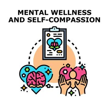 Mental wellness and self compassion concept representing holistic well being Stock Illustration
