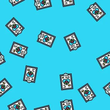 Mental wellness planner vector seamless pattern Stock Illustration