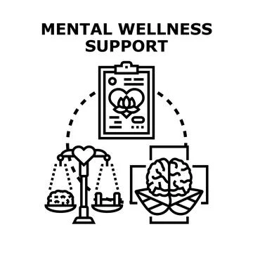 Mental wellness support vector concept illustration Stock Illustration