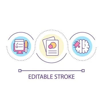 Mental work loop concept icon 库存插图