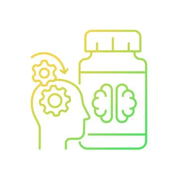 Mental work supplements gradient linear vector icon Stock Illustration