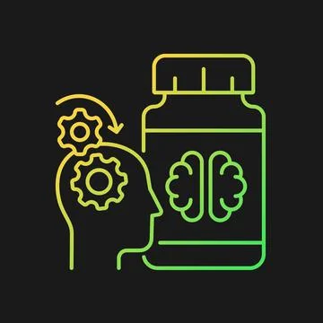 Mental work supplements gradient vector icon for dark theme Stock Illustration