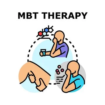 Mentalization based therapy process icon concept Stock Illustration