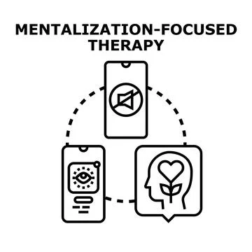 Mentalization focused therapy concept with digital communication Stockillustratie