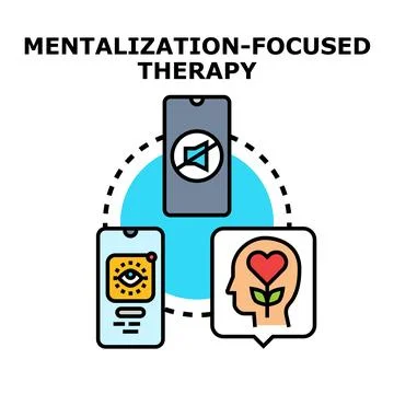 Mentalization focused therapy concept with digital communication Stock Illustration