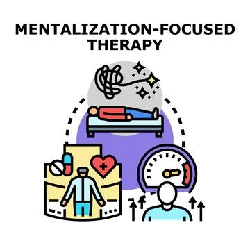 Mentalization focused therapy concept helping patients Stock Illustration