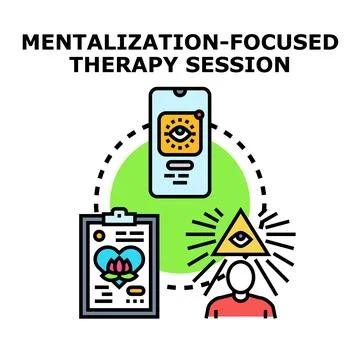 Mentalization focused therapy session concept development Stock Illustration
