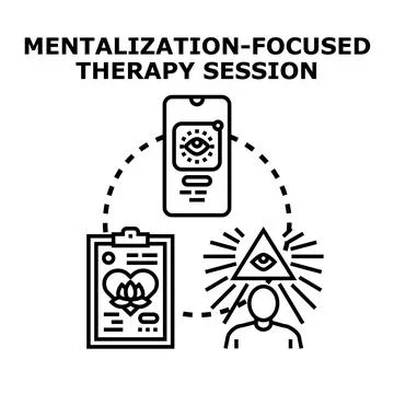 Mentalization focused therapy session concept development Stock Illustration