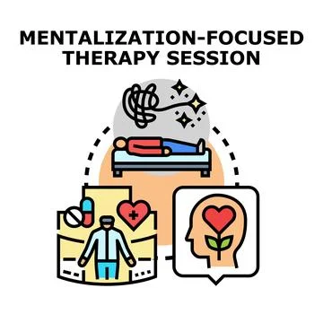 Mentalization focused therapy session improving well being Stock Illustration