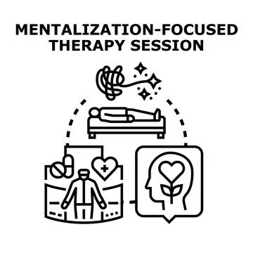 Mentalization focused therapy session improving well being Stock Illustration