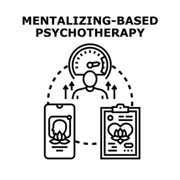 Mentalizing based psychotherapy improving mental and emotional well being Stock Illustration