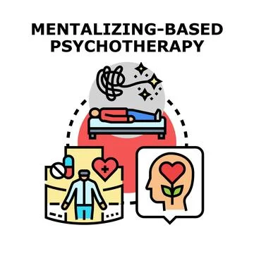 Mentalizing based psychotherapy process helping mental health developing Stock Illustration