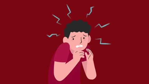 Mentally ill man having a panic attack animation 4k Stock Footage 251977155