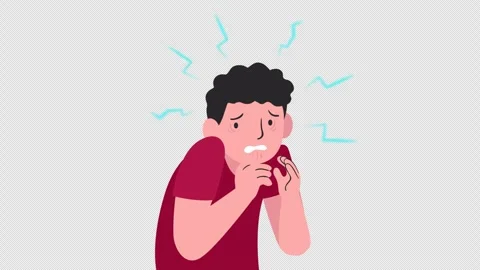 Mentally ill man having a panic attack animation 4k with alpha channel Stock Footage 251977325