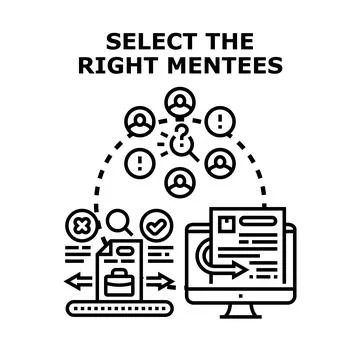 Mentee selection process choosing the right candidate Stockillustratie