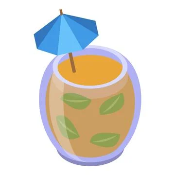 Menthol cocktail icon isometric vector. Alcoholic drink Stock Illustration