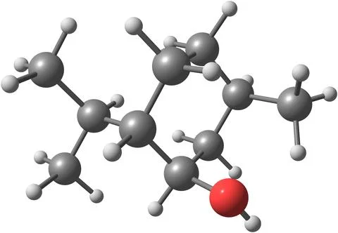 Menthol molecular structure isolated on white Stock Illustration