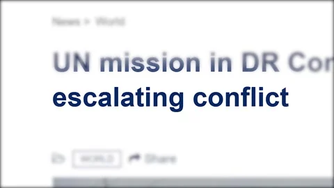 Mentioning escalating conflicts in media headlines Stock Footage 300493970