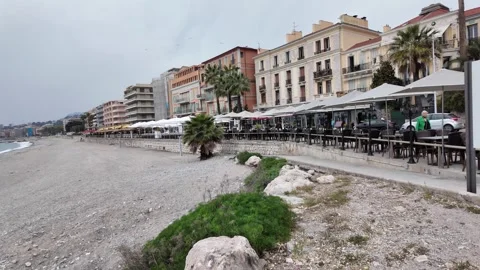 Menton beach  slow motion Stock Footage 335877073