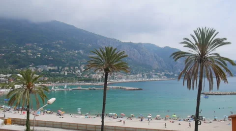 Menton city beach Stock Footage 61503101