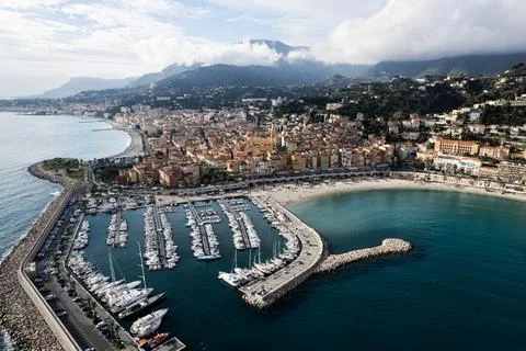 Menton harbor view Stock Photos