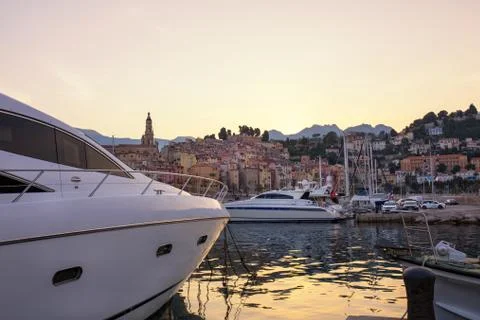 Menton Harbour Stock Photos