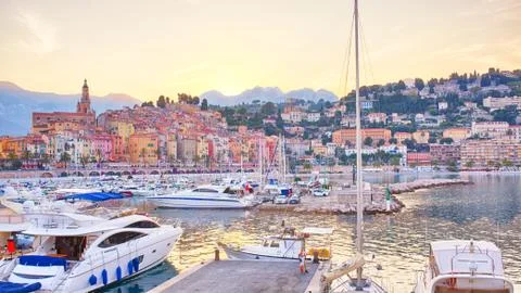 Menton Harbour Stock Photos