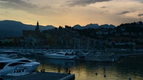 Menton Port Timelapse Video stock 139055574
