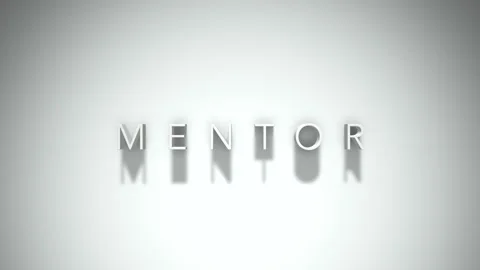Mentor 3D title animation with shadows on a white background Stock Footage 297458058