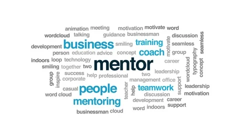 Mentor animated word cloud. Kinetic typography. Stock Footage 106989407