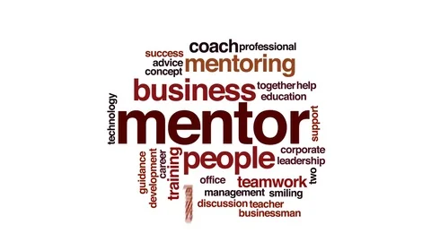 Mentor animated word cloud, text design animation. Stock Footage 72010238