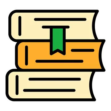 Mentor book stack icon color outline vector Stock Illustration