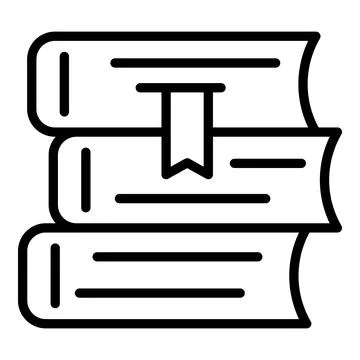 Mentor book stack icon, outline style Stock Illustration