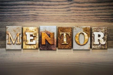 Mentor Concept Letterpress Theme Illustrazione stock