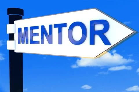 Mentor direction road sign concept Stock Illustration