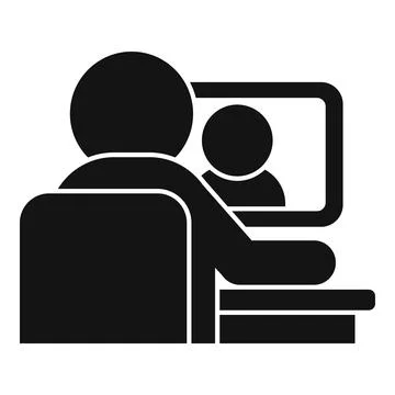 Mentor education icon simple . Training career Stock Illustration
