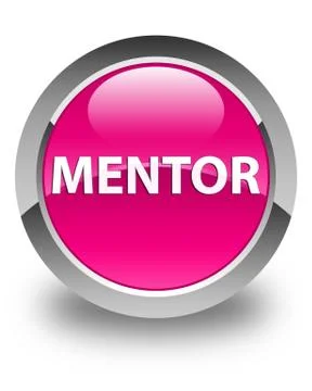 Mentor glossy pink round button Stock Illustration