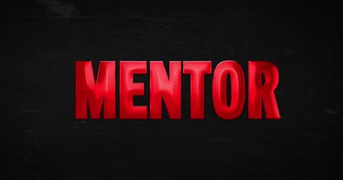 Mentor. Glossy red word Stock Footage 137687930