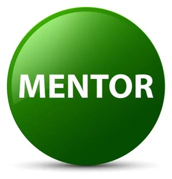 Mentor green round button Stock Illustration