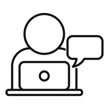 Mentor help icon outline . Training employee イラスト素材