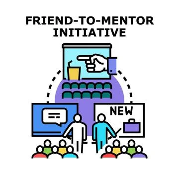 Mentor initiative guiding professional development concept Stock Illustration