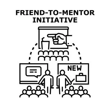 Mentor initiative guiding professional development concept Stock Illustration